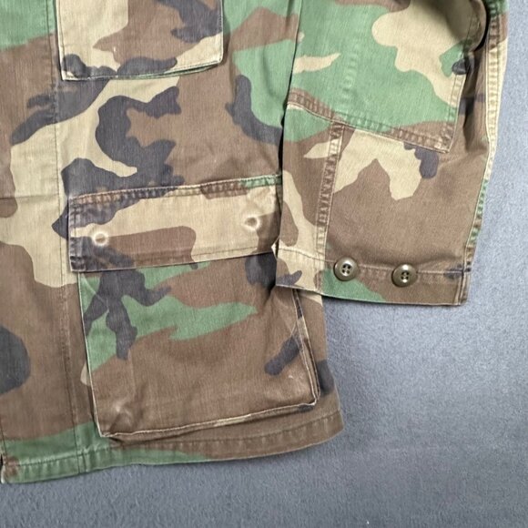 US Army Mens Small Regular USNG Camo Woodland Military Combat DD Patch Jacket - Picture 7 of 12